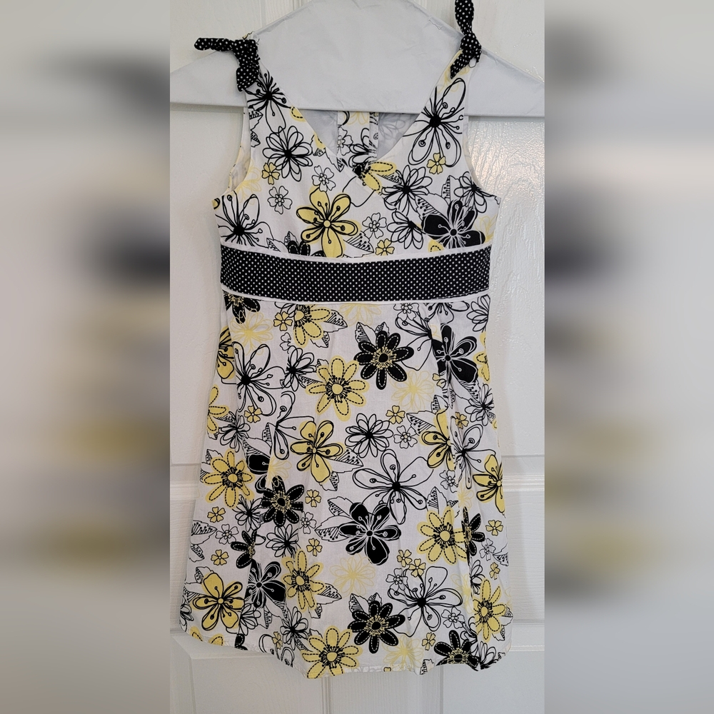 George Yellow and Black Floral Kids Dress